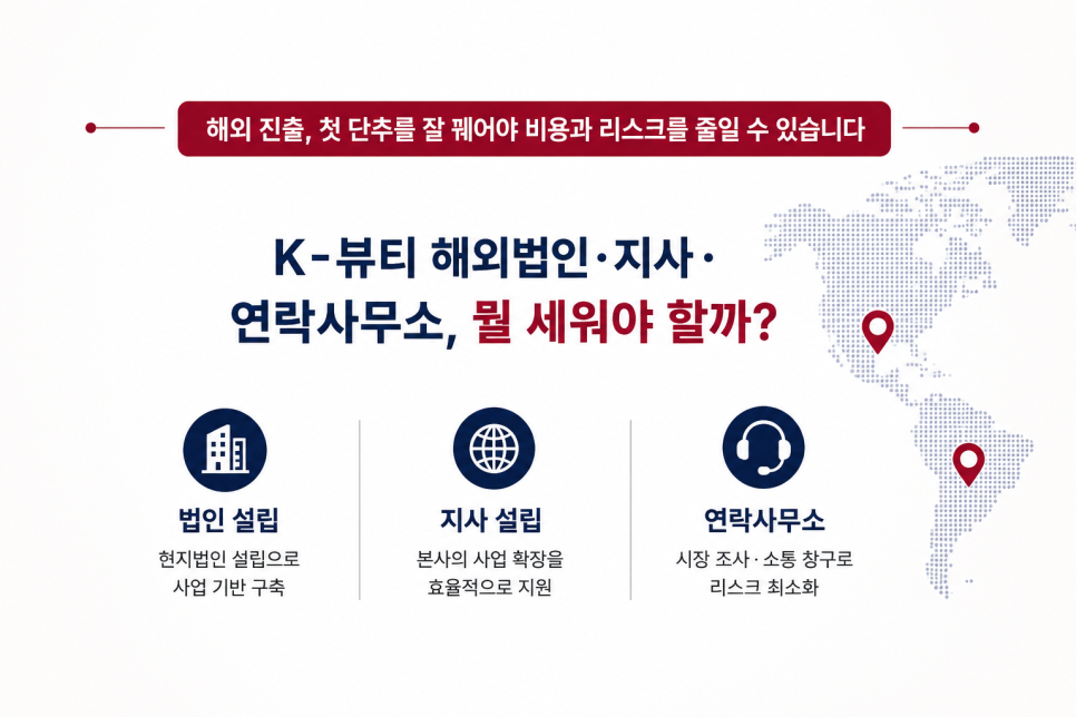 K-뷰티 해외법인·지사·연락사무소, 무엇을 세워야 하나요